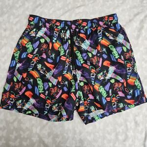 Jared Lang Men's Neon Sign Swim Trunks Board Shorts Vibrant Multicolor Size M